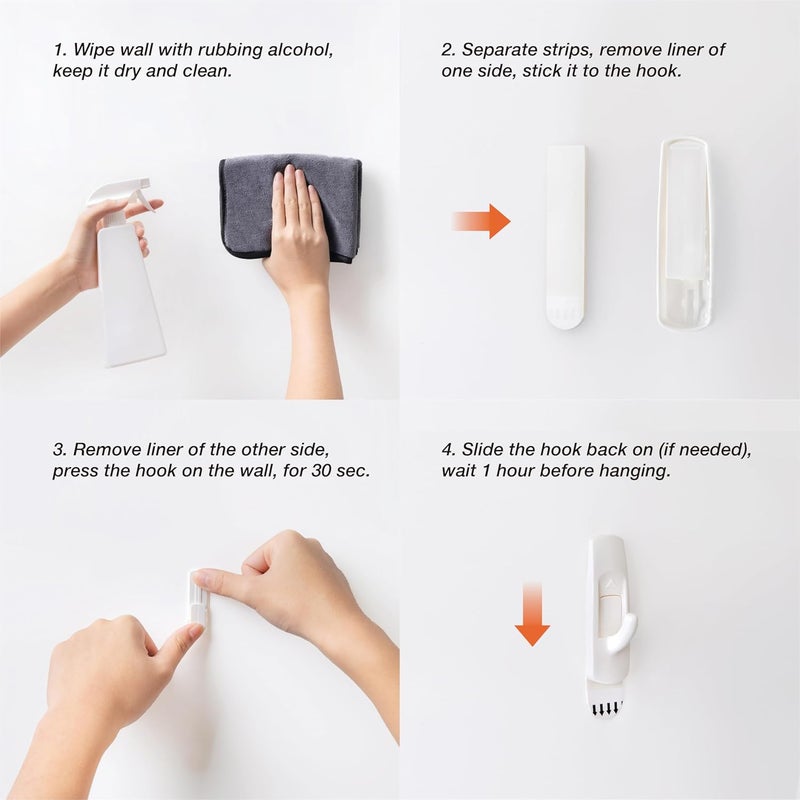 MOVELYST 60 Pieces Medium Refill Strips, No Tools Removable Adhesive Strips Damage Free, Waterproof Replacement Hanging Strip for Indoor Wall Hooks and Wall Décor - Image 3